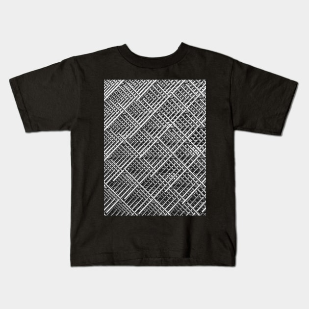 Steel Piping Pattern Kids T-Shirt by Adatude